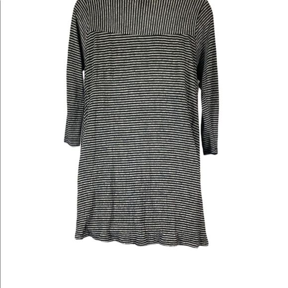 Anthropologie Postmark XS Top Black White Stripe Long Sleeve High Low‎ Stretchy - Picture 6 of 7